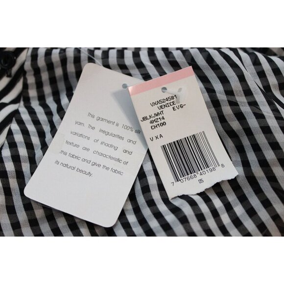 NWT Jones New York Midi Skirt Size 10 Gingham Plaid 100% Silk Flowy A-Line Chic - Picture 13 of 13